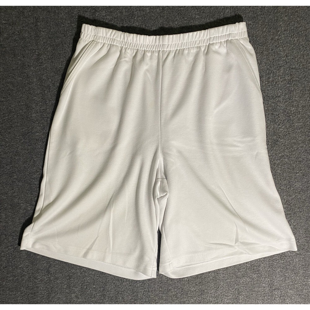 Appleseeds Womens White Elastic Waist Shorts Size M High Rise Casual Walking